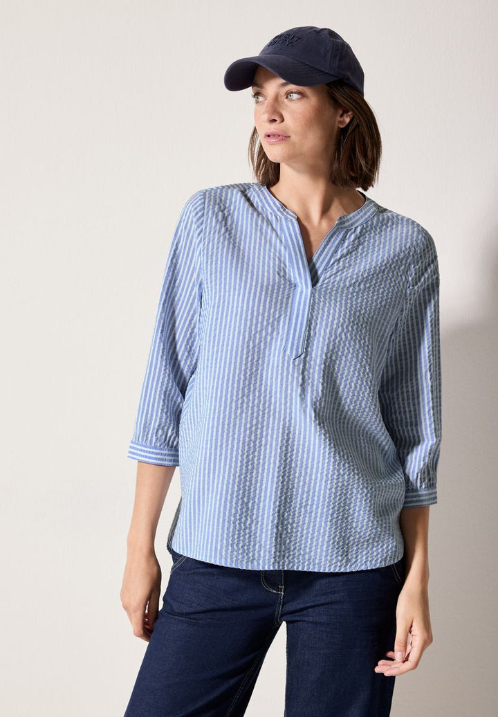 Gestreifte Seersucker Bluse
