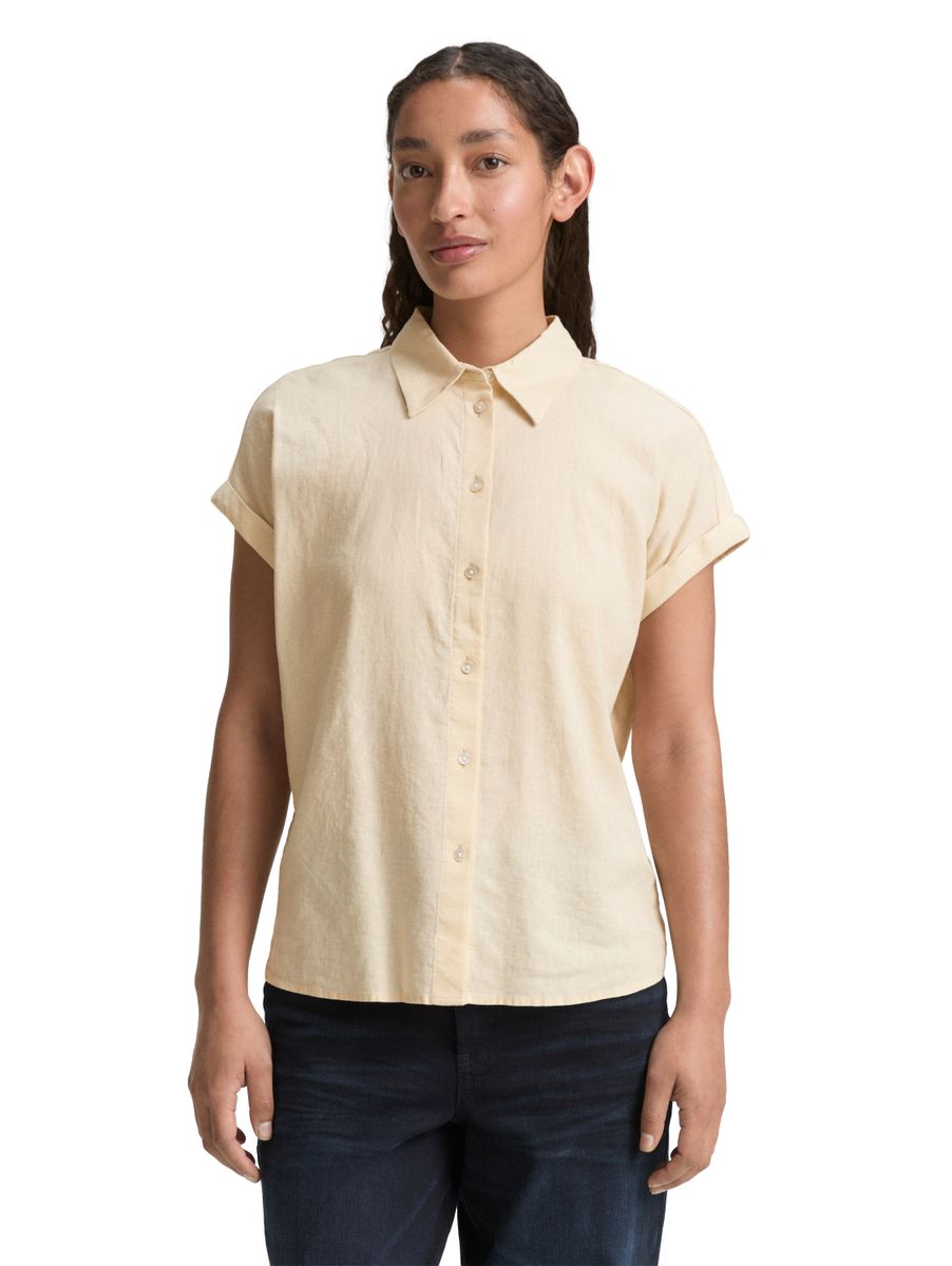 Loose Fit Bluse mit Leinenanteil