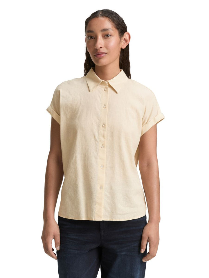 Loose Fit Bluse mit Leinenanteil