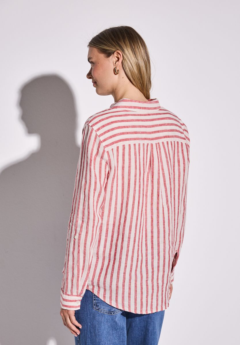 Gestreifte Leinen-Hemdbluse