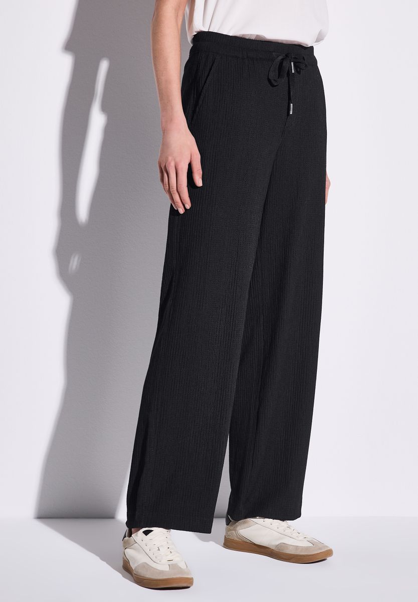Wide Leg Hose mit Struktur