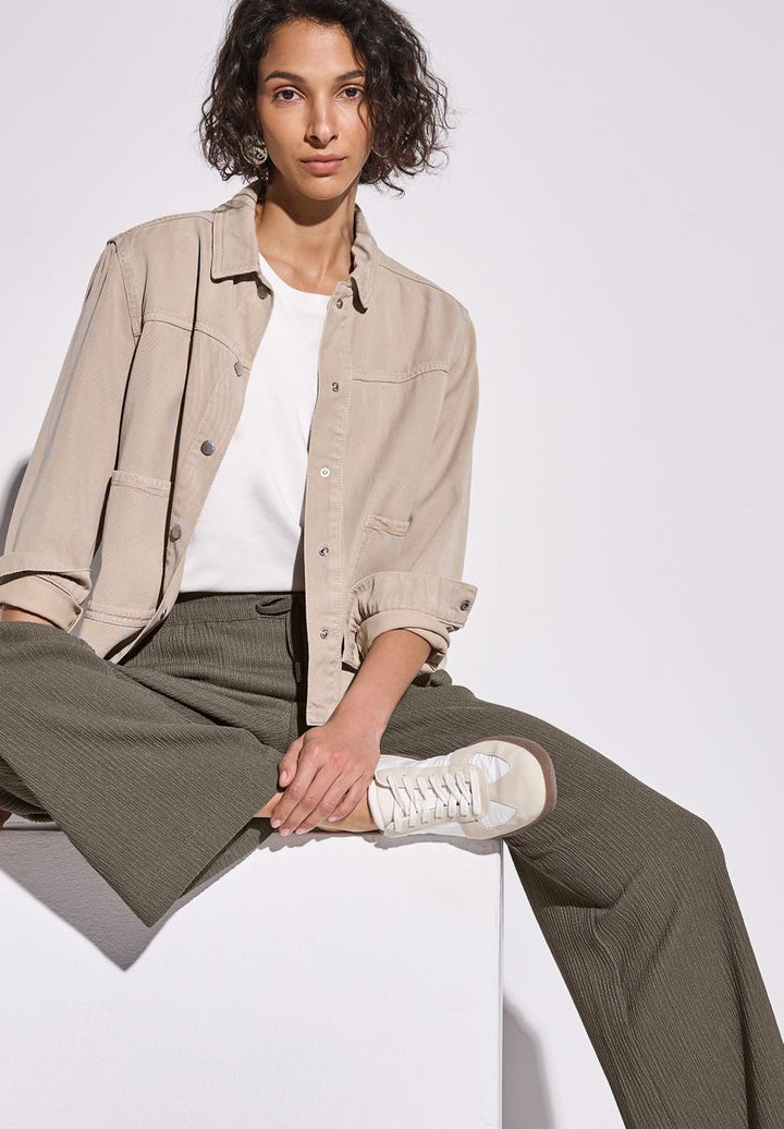 Wide Leg Hose mit Struktur