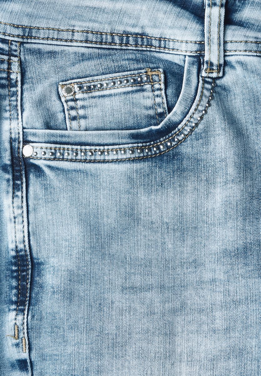 3/4 Jeans mit Glitzer-Detail