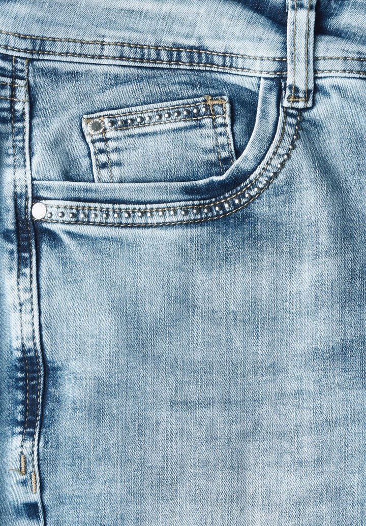 3/4 Jeans mit Glitzer-Detail