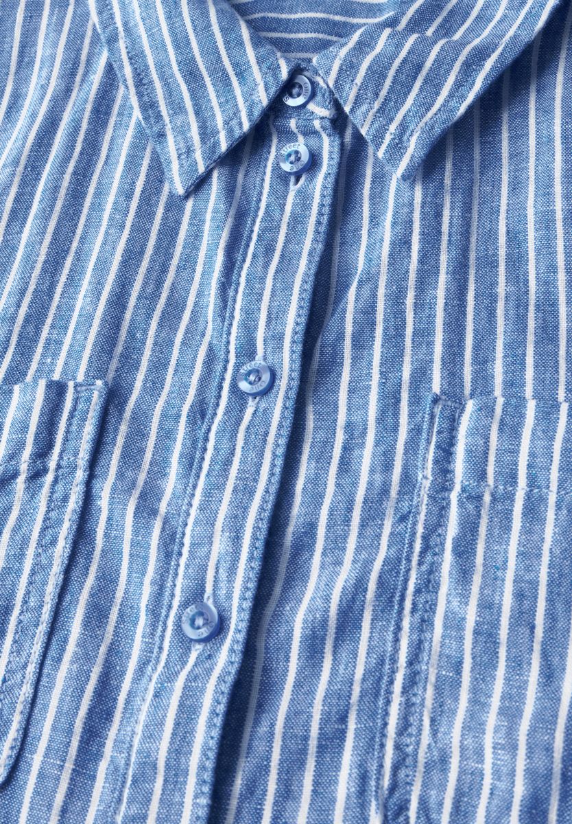 Gestreiftes Leinenkleid