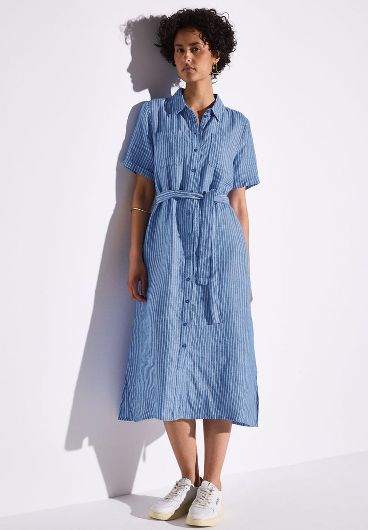 Gestreiftes Leinenkleid