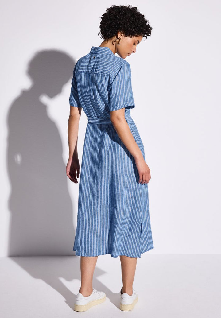Gestreiftes Leinenkleid