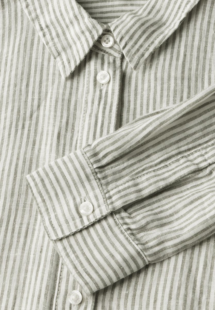 Gestreifte Leinen-Hemdbluse