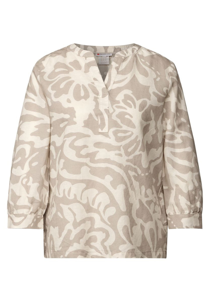Gemusterte Leinenmix-Bluse