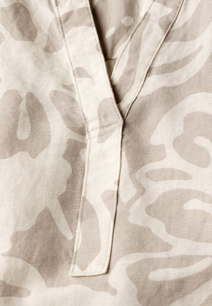 Gemusterte Leinenmix-Bluse