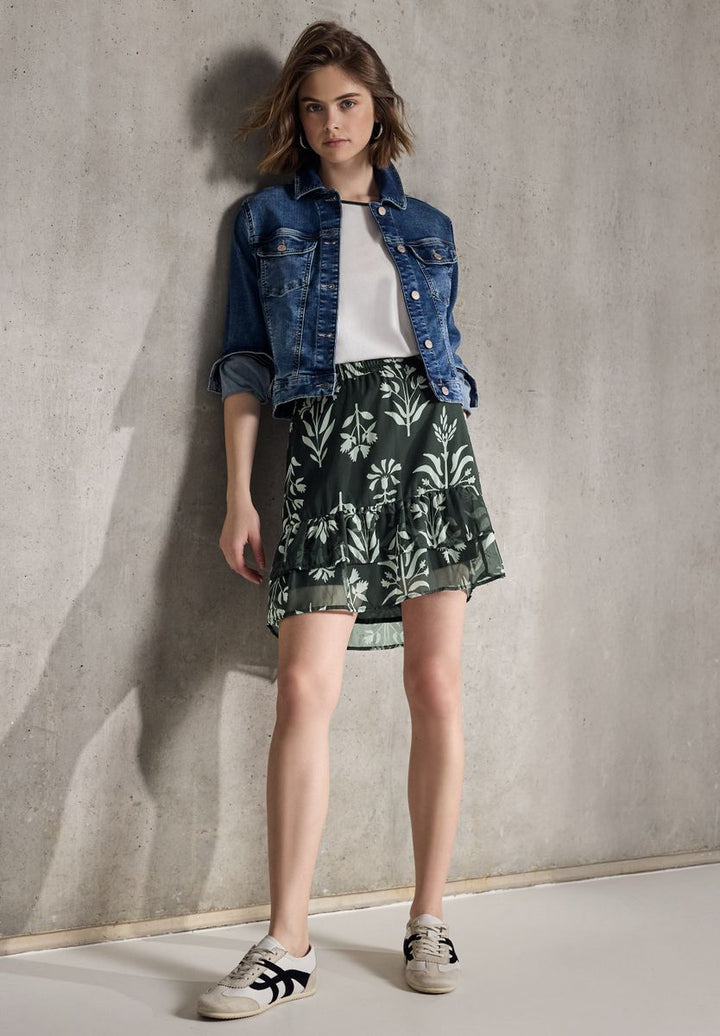 Chiffon-Rock mit Volants