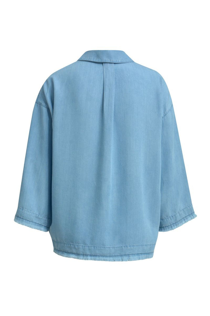 Cropped Denim Shirt Blouse