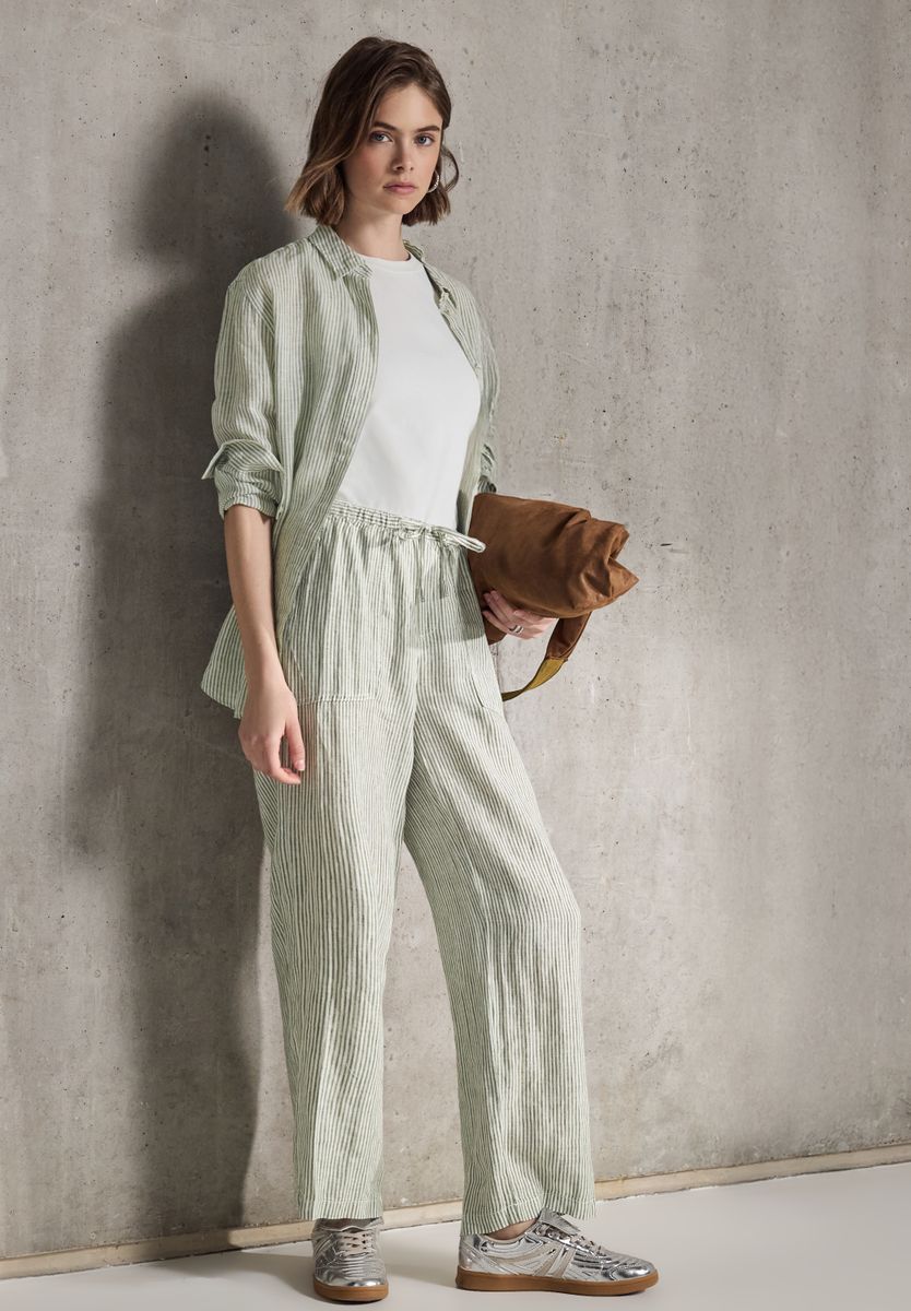 Straight Leg Leinenhose