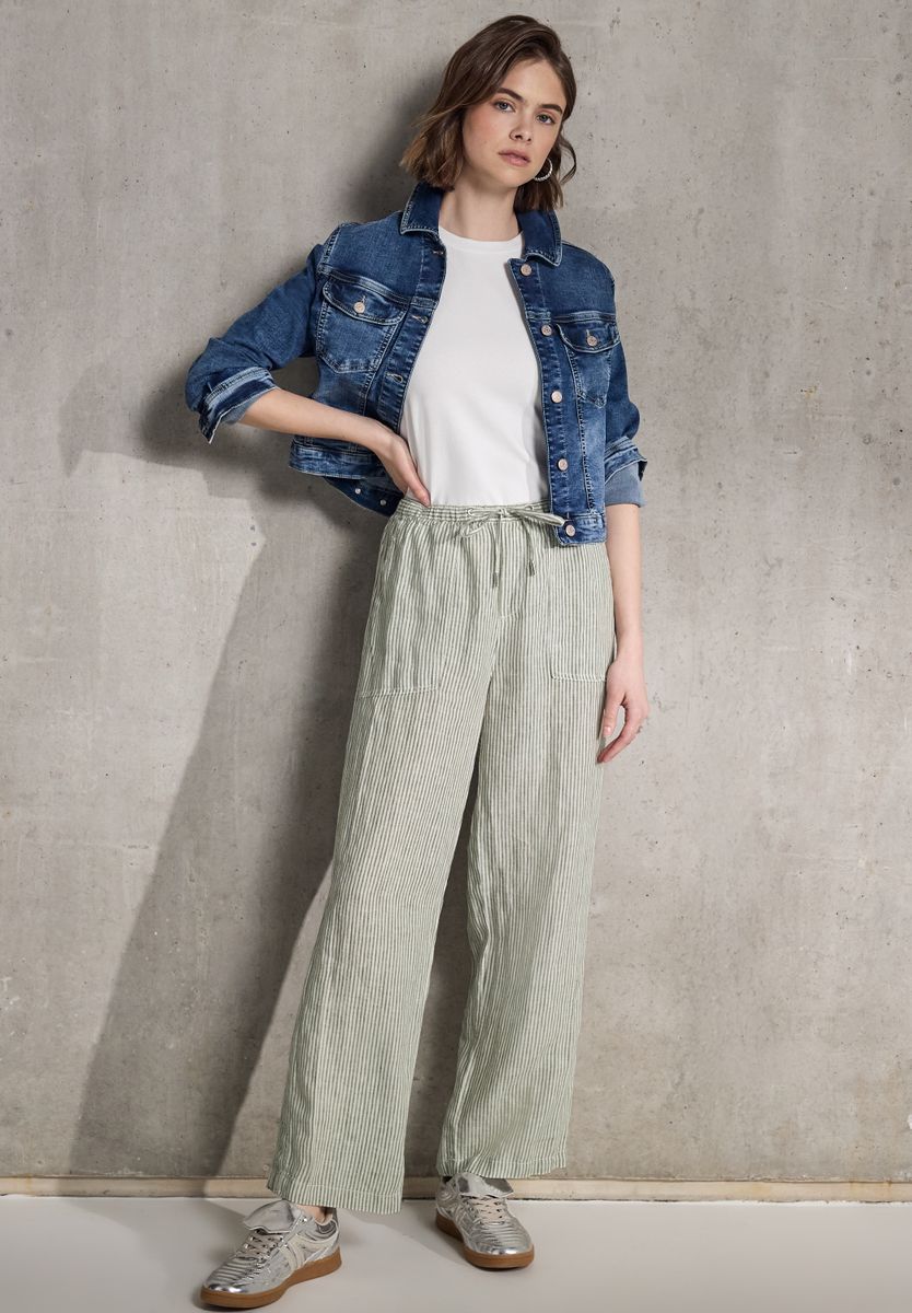 Straight Leg Leinenhose