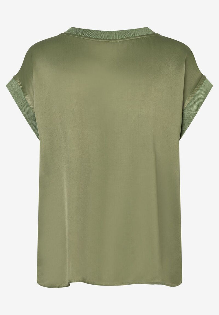 Satinbluse  olive-green  Sommer-Kollektion
