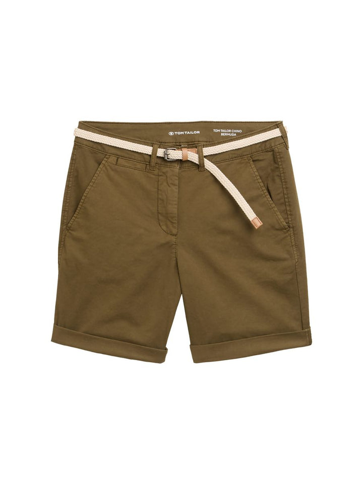 Chino Bermuda Shorts mit Gürtel