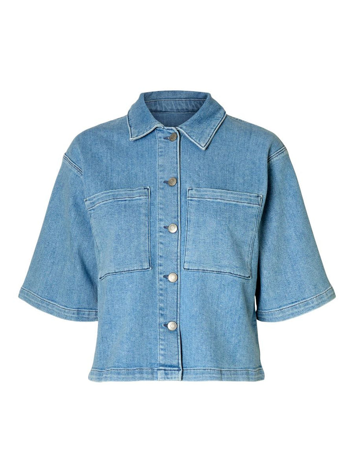 SLFANYA 2/4 SHORT DENIM SHIRT