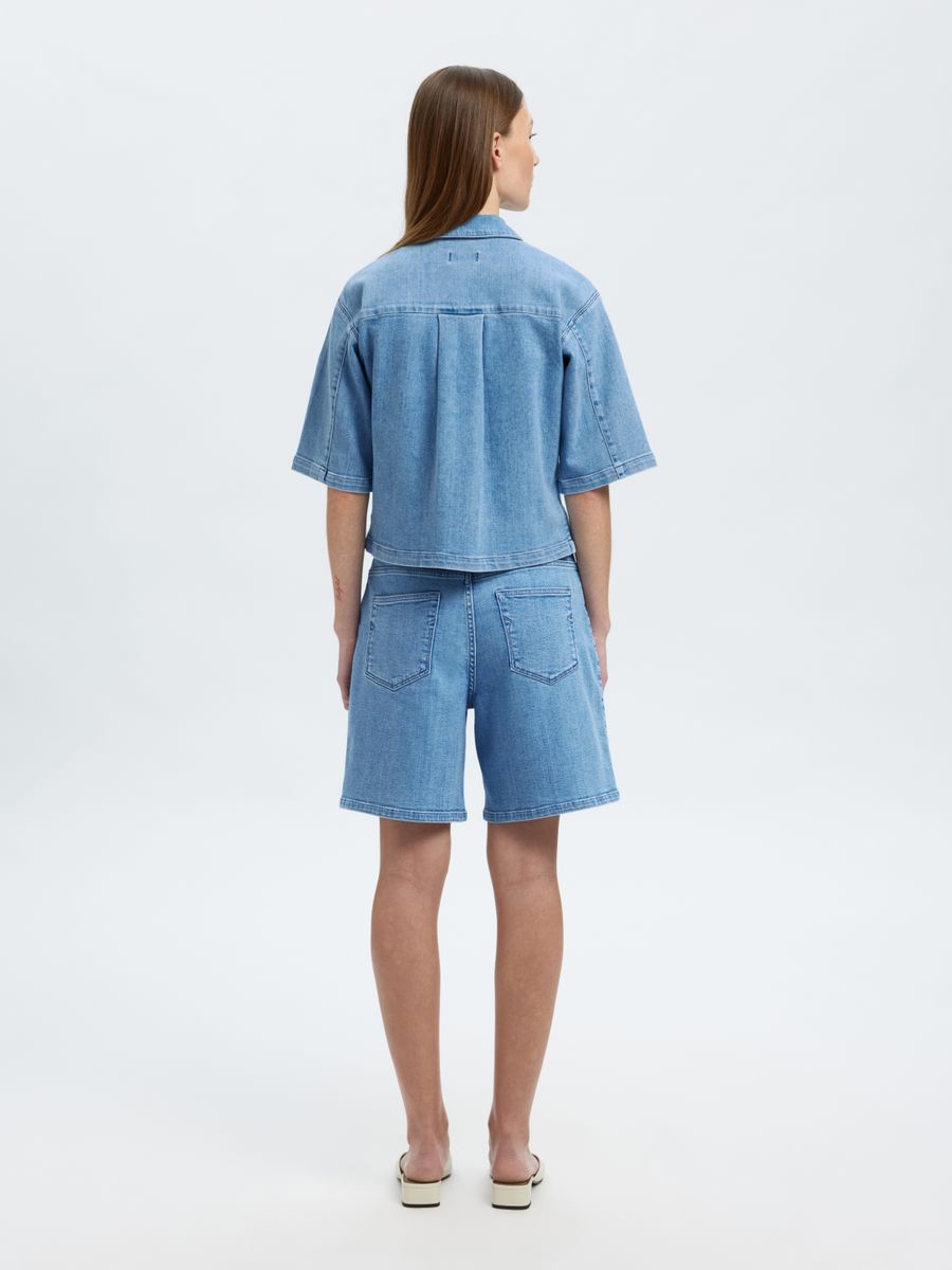 SLFANYA 2/4 SHORT DENIM SHIRT
