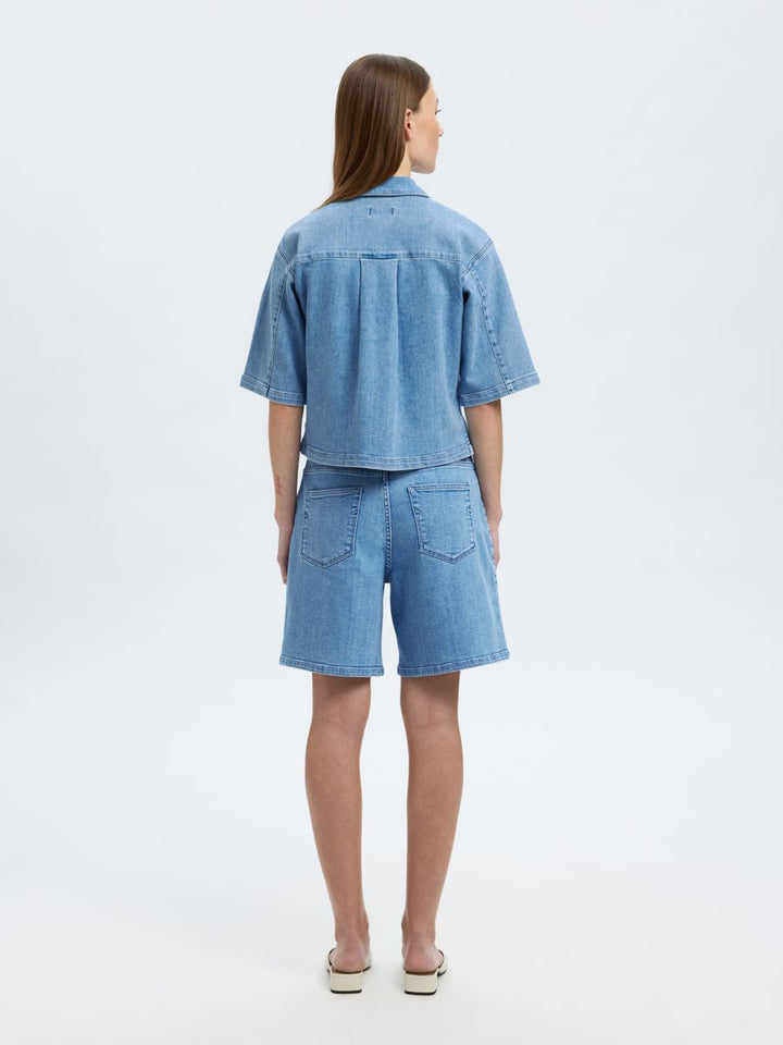 SLFANYA 2/4 SHORT DENIM SHIRT