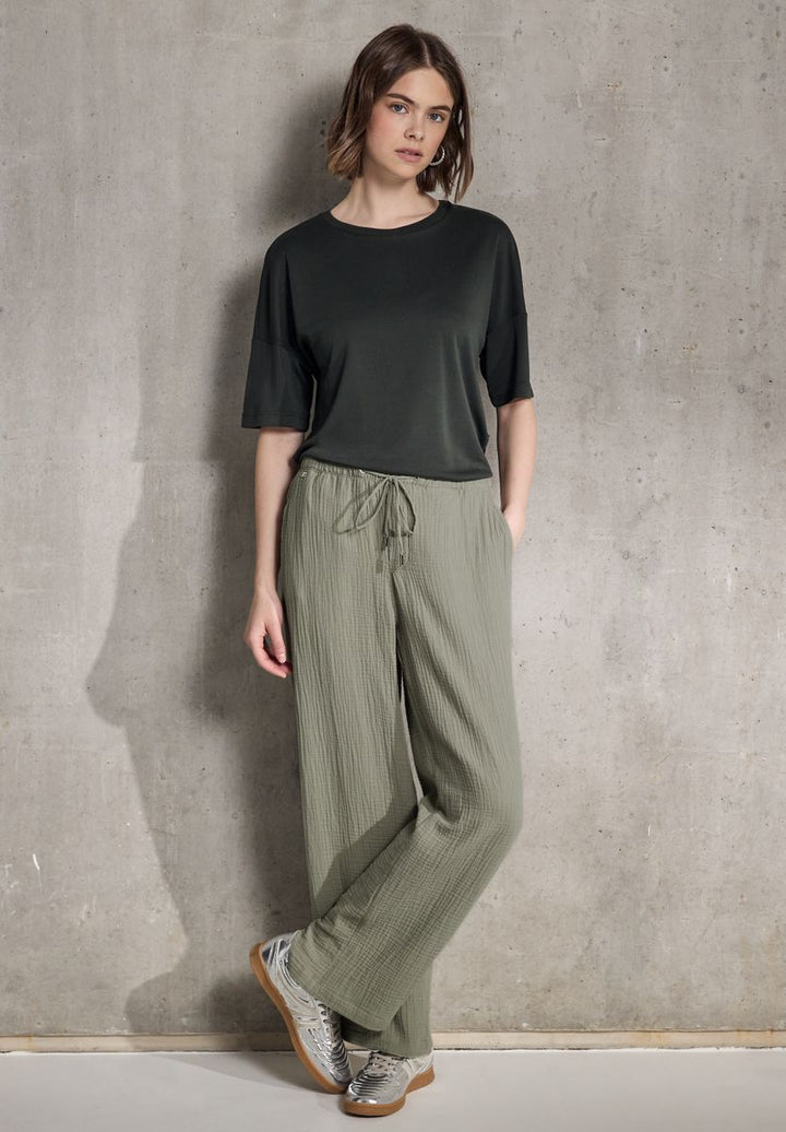 Musselin Wide Leg Hose