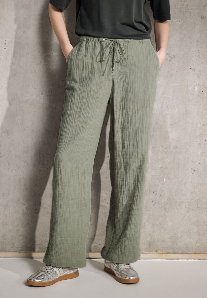 Musselin Wide Leg Hose