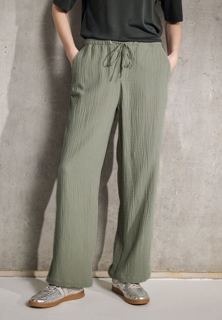 Musselin Wide Leg Hose