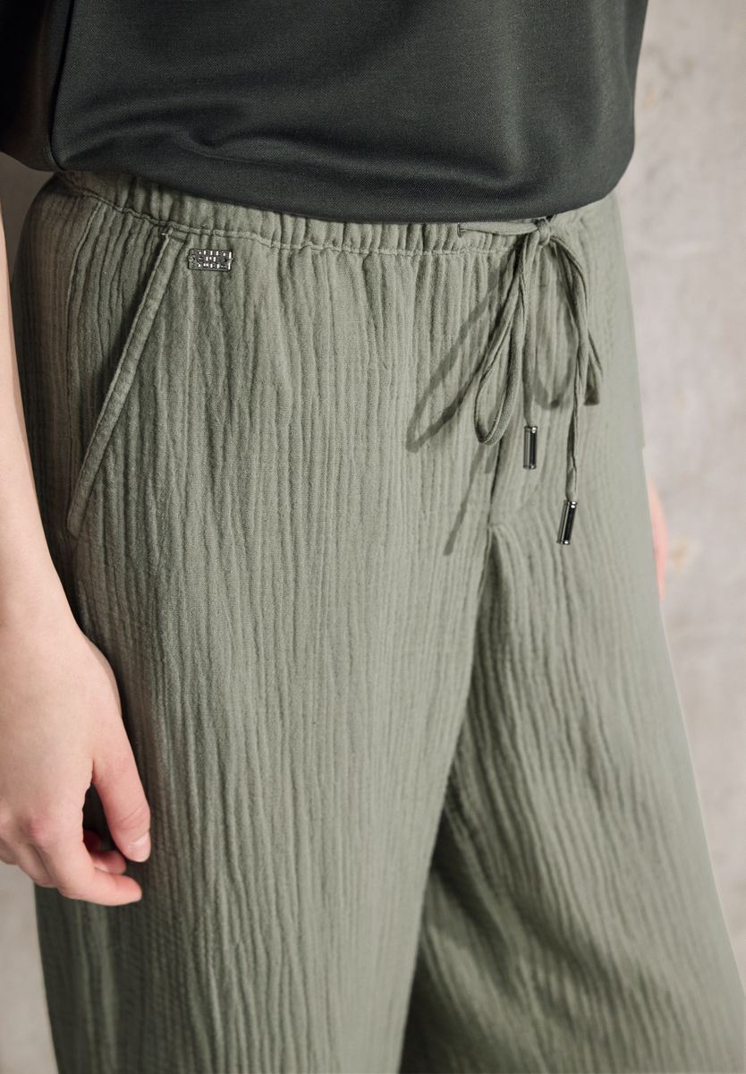 Musselin Wide Leg Hose