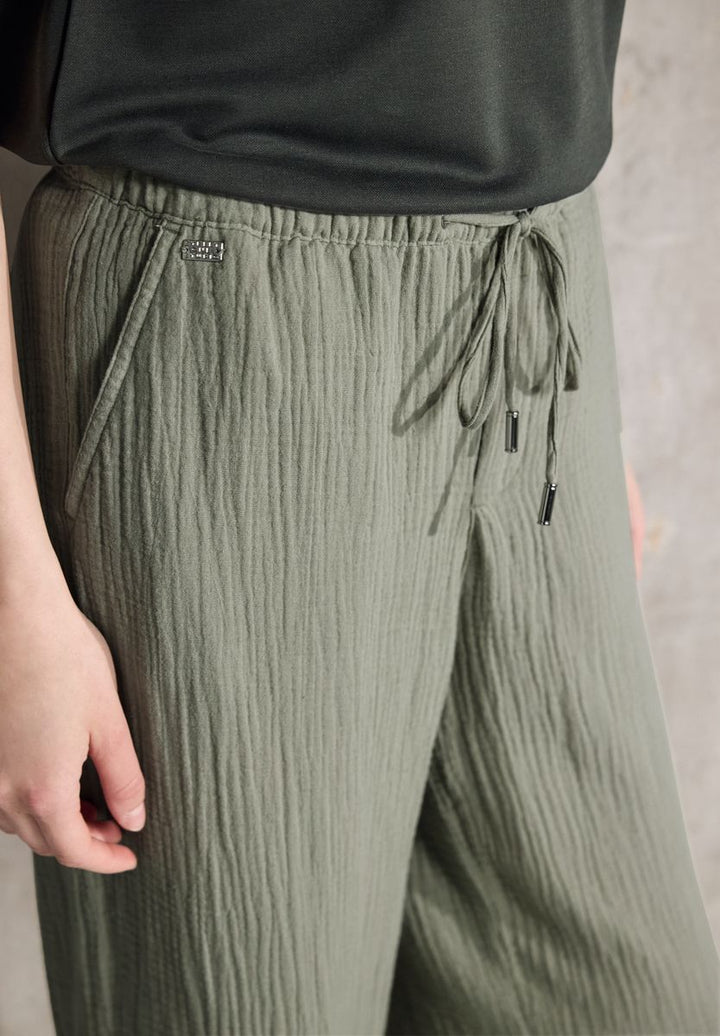 Musselin Wide Leg Hose