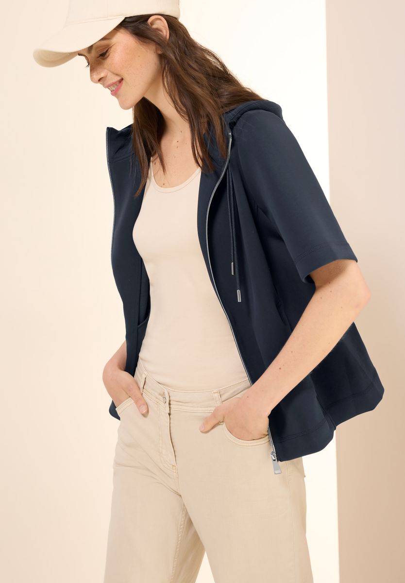 Kurzarm Sweatjacke