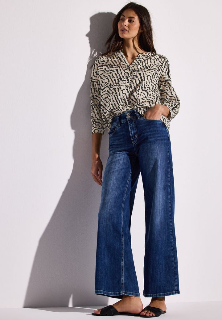 Print-Bluse mit Tapedetails