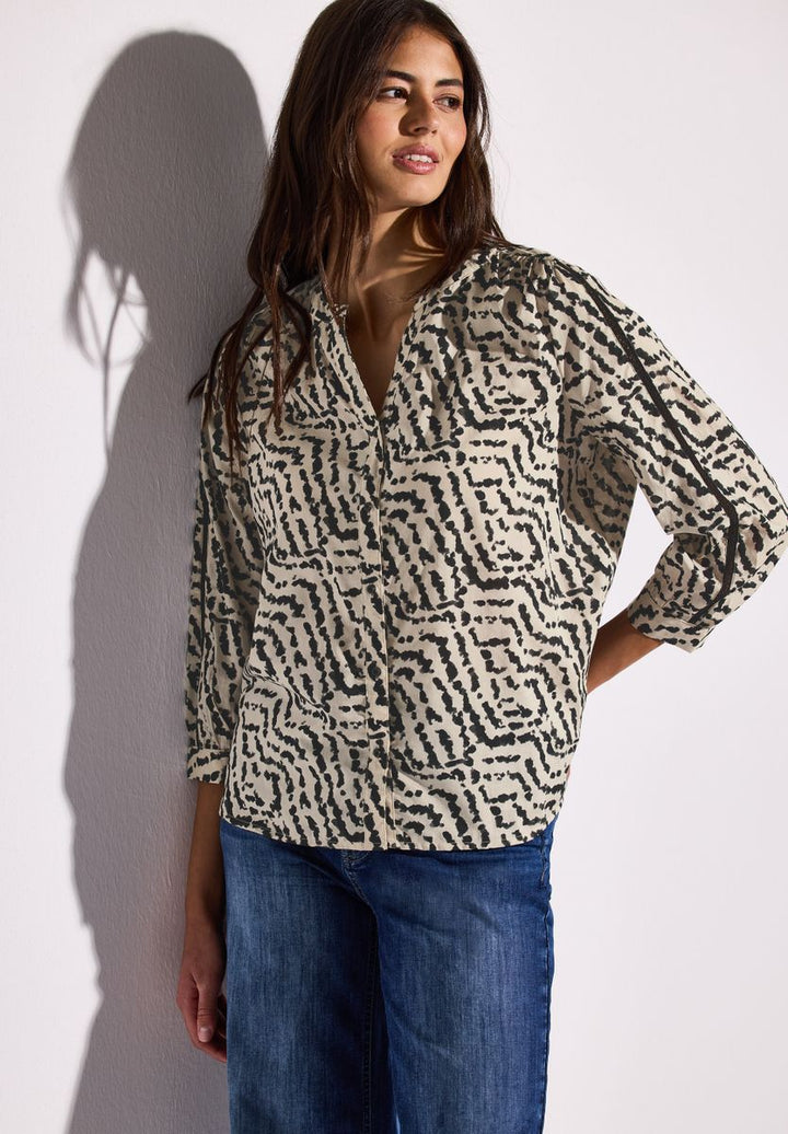 Print-Bluse mit Tapedetails