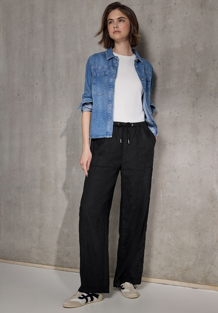 Straight Leg Leinenhose