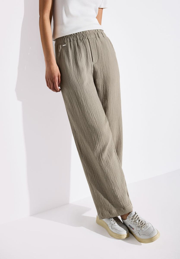 Wide Leg Musselin Hose
