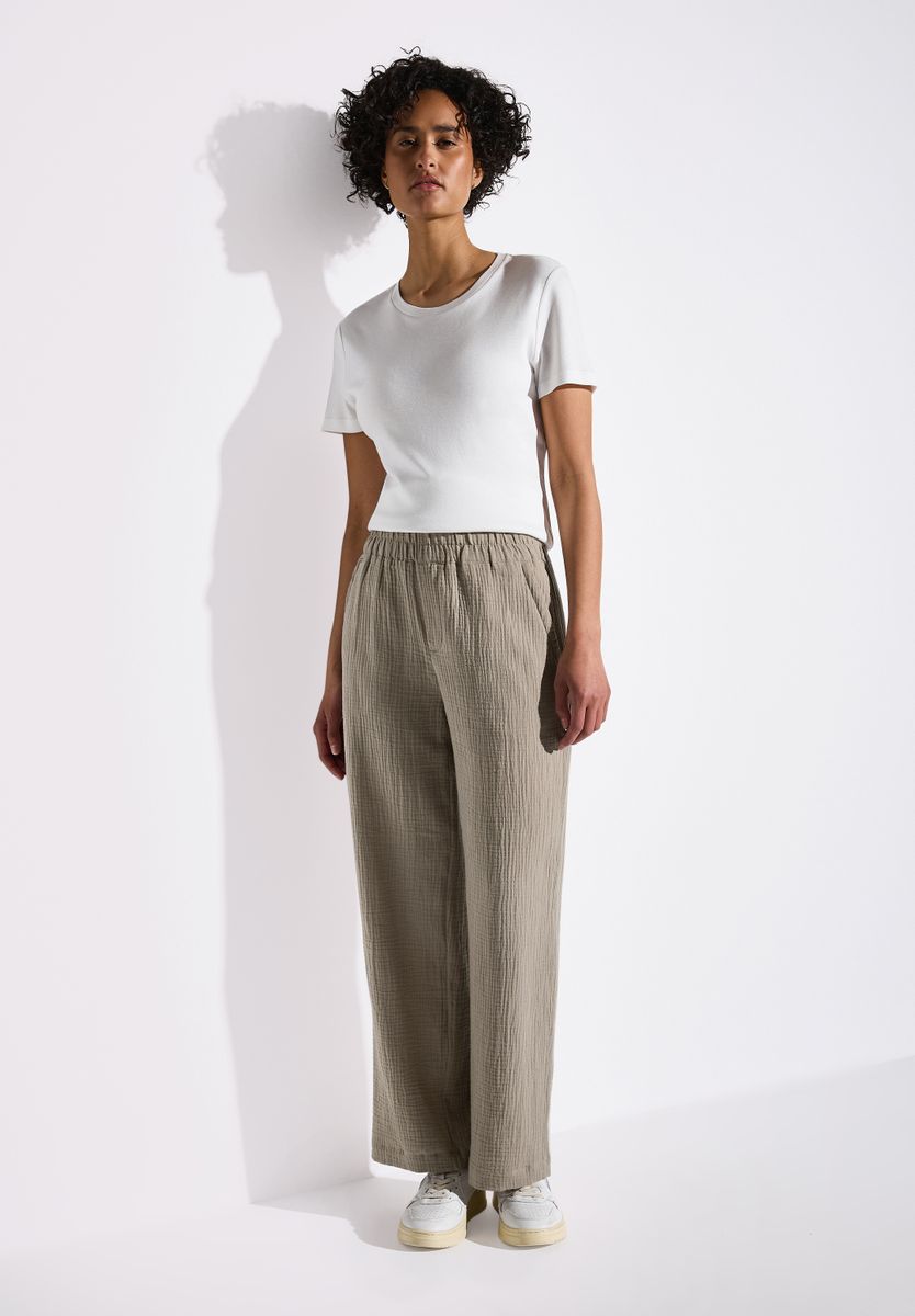 Wide Leg Musselin Hose