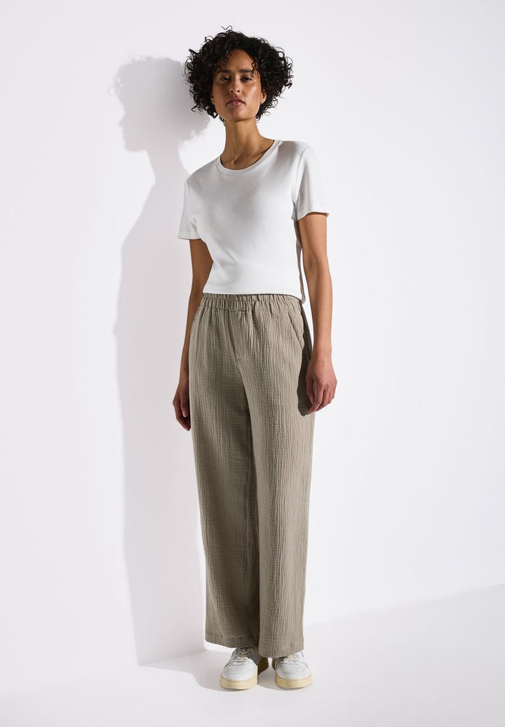 Wide Leg Musselin Hose