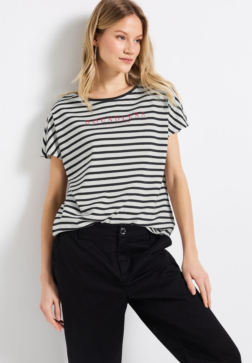 Streifenshirt mit Wording