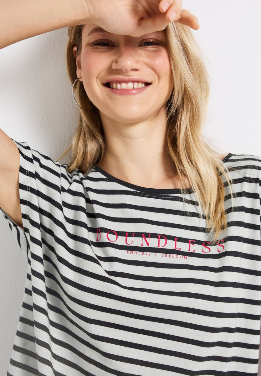 Streifenshirt mit Wording