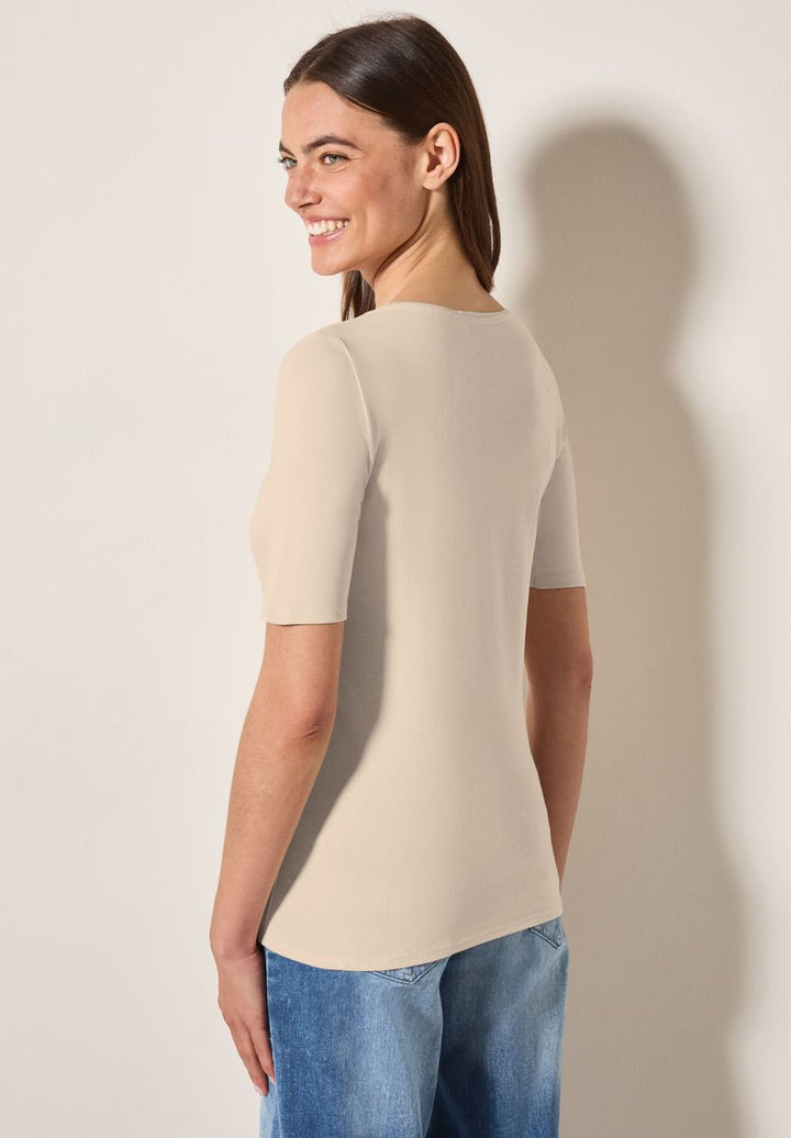Basic T-Shirt mit Rundhals in Unifarbe