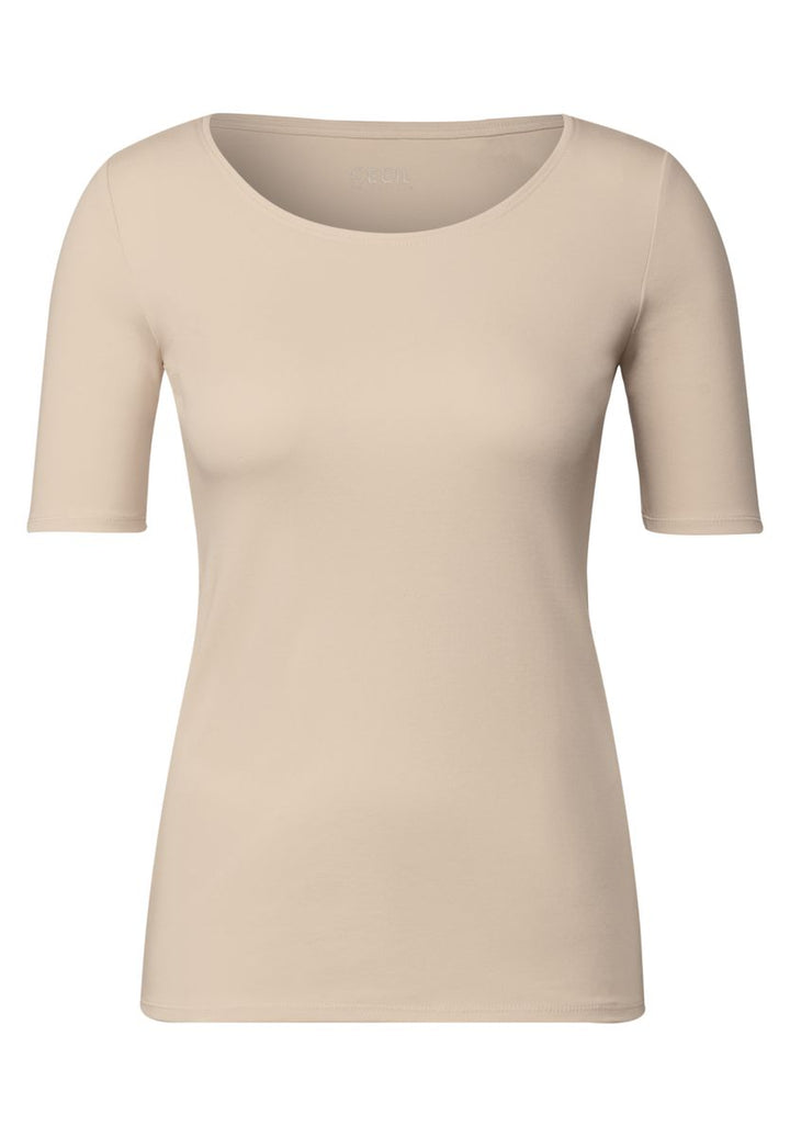 Basic T-Shirt mit Rundhals in Unifarbe