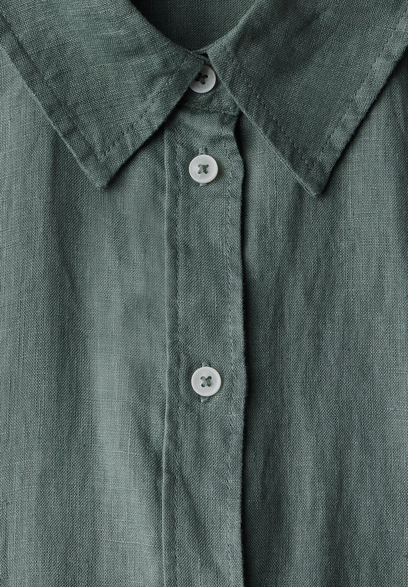 Leinen-Hemdbluse