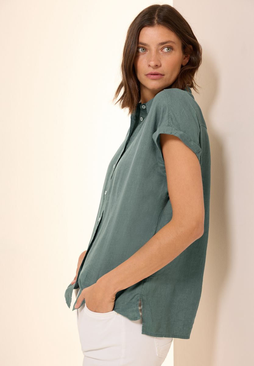 Leinen-Hemdbluse