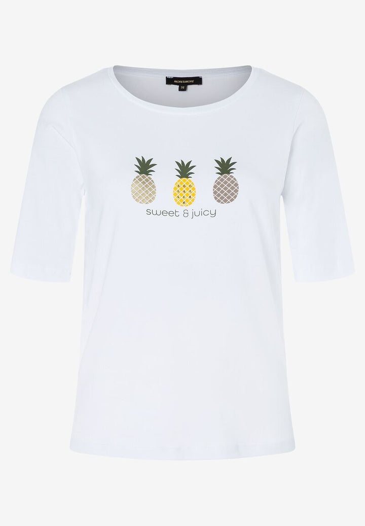 T-Shirt mit Ananas-Frontprint  weiß  Sommer-Kollektion