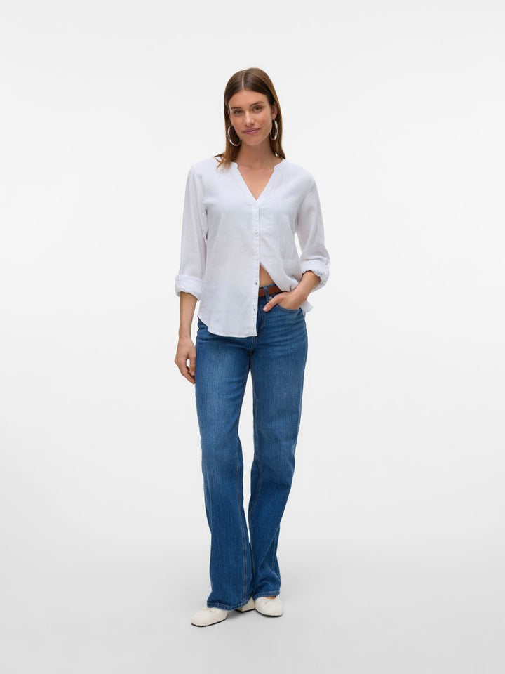VMLINN LS V-NECK SHIRT WVN NOOS