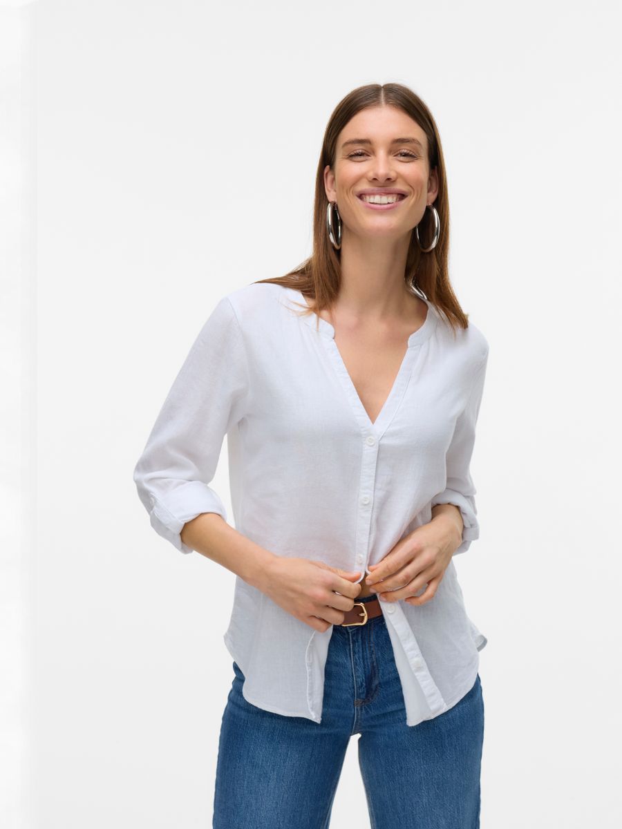 VMLINN LS V-NECK SHIRT WVN NOOS