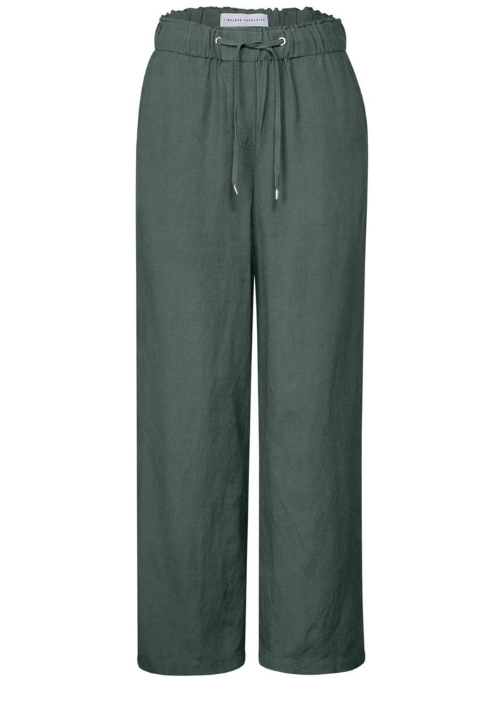 Wide Leg Hose aus Leinenmix