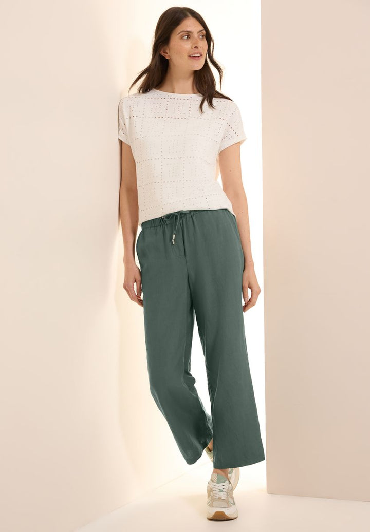 Wide Leg Hose aus Leinenmix