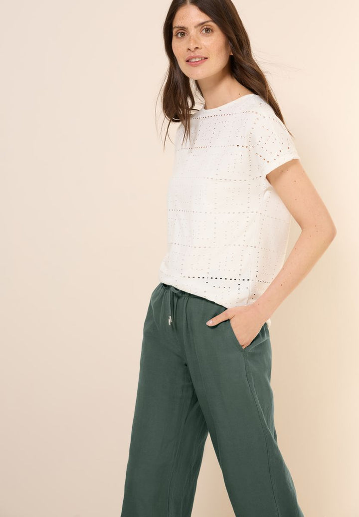 Wide Leg Hose aus Leinenmix