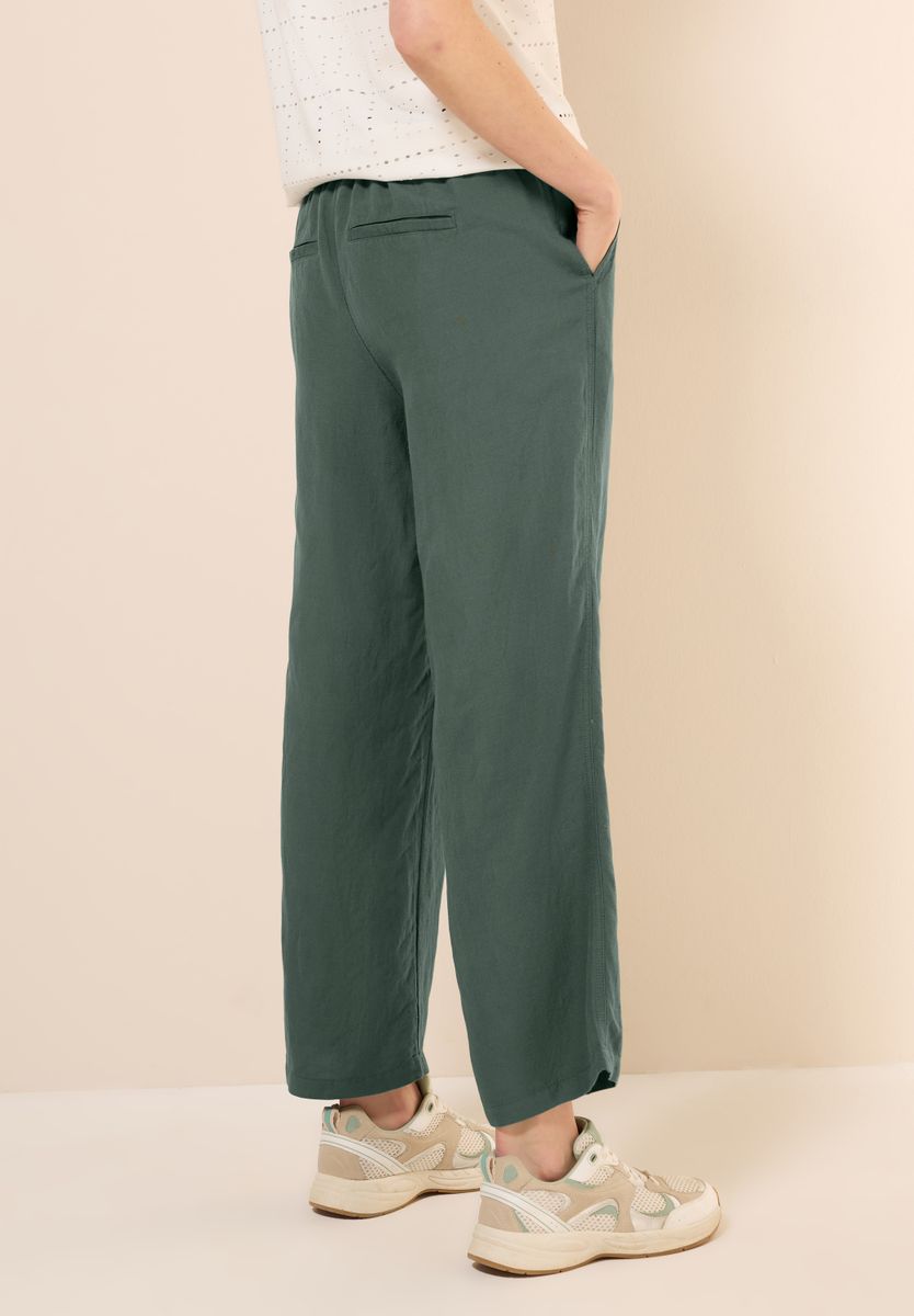 Wide Leg Hose aus Leinenmix