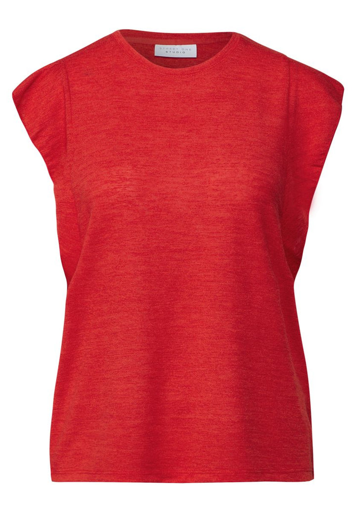 Leinen-Look Top mit Volants