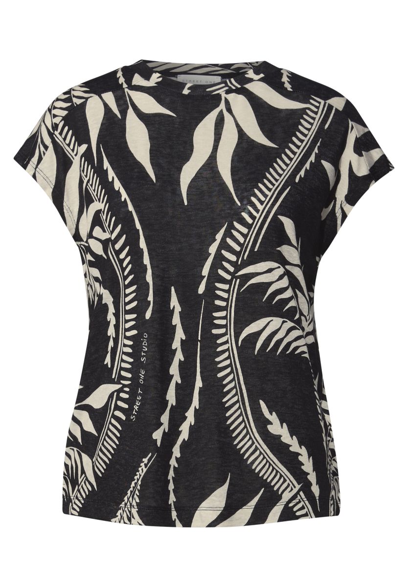 Bedrucktes Leinen-Look Shirt